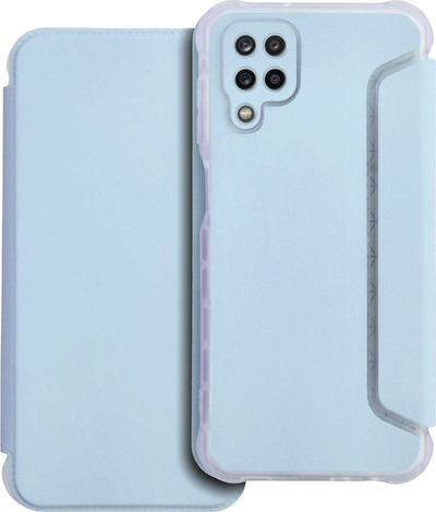 Futrollë libri OEM Piano për Samsung A12 M12, me magnet, me xhep kartash, blu e çelët