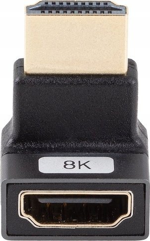 Adapter HDMI Lanberg 2.1, 8K, 90° përpjetë, gri e zezë