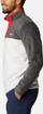 Bluzë fleece për burra Columbia Steens Mountain Half Snap, 100% poliester, me gjysmë mbyllje me kopsa, gri e bardhë