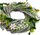 Kurorë dekorative Saska Gift and Decor, trëndafila bardhë jeshi, diametër 24cm