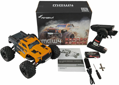 Makinë me pult Amewi MEW4 Brushless, 1:16, 40 km/orë, portokalli