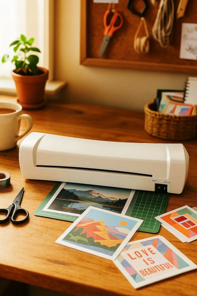 Makineri laminimi A4, laminim me të nxehtë dhe me të ftohtë, 20 xhepa, e bardhë