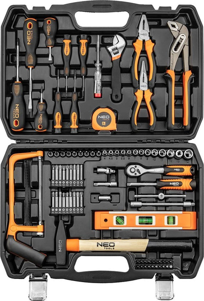 Set veglash Neo Tools 10-202, 88 copa, çelësa dopsie 1/4", portokalli me të zezë