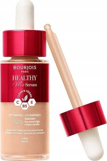 Fondatinë Bourjois Healthy Mix Serum Clean &amp; Vegan 54N Beige, mbulim natyral, 30ml