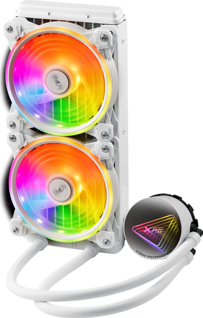 Ftohës uji për CPU Adata XPG Levante X 240, radiator 240mm, ARGB, i bardhë