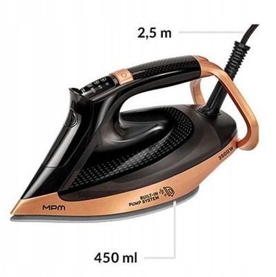 Hekur me avull MPM MZE-30, 3500W, taban qeramik, blu