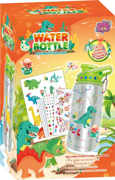 Set kreativ shishe uji Maksik Dinosaur, me ngjitësa dekorativë, për fëmijë