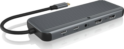 Docking station USB-C ICY BOX IB-DK4060-CPD, HDMI, Power Delivery, gri