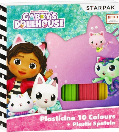 Plastelinë STARPAK Gabbys Dollhouse 530018, set me 10 ngjyra, me spatul