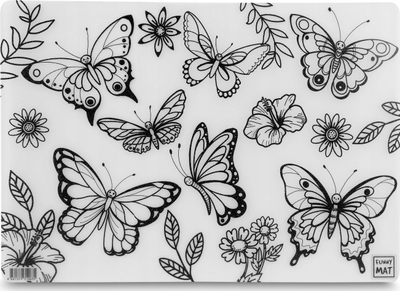 Nënshtrat ngjyrosës Funny Mat Butterflies, për kalamaj, shumëngjyrësh