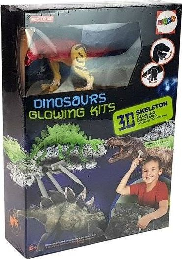 Set arkeologjik Leantoys Dinosaur Tyrannosaurus Rex, skelet 3D, me drita, shumëngjyrësh
