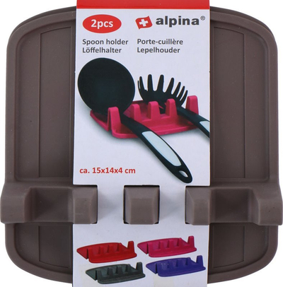 Mbajtëse për lugë kuzhine Solid Spoon Holder, silikoni, e zezë