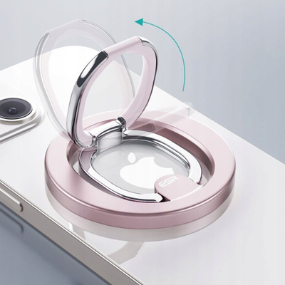 Mbajtëse unaze telefoni ESR HaloLock MagSafe, që rrotullohet 360°, pastel rozë