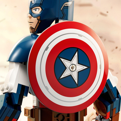 Figurë LEGO Marvel Captain America për ndërtim, 310 copa, 25 cm, me shumë ngjyra