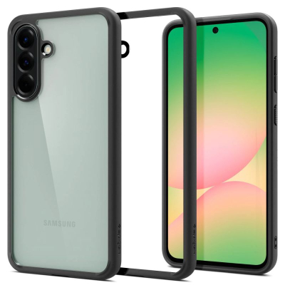 Заштитна маска за телефон Spigen Ultra Hybrid, Samsung Galaxy A56 5G, проѕирна, со мат црна рамка