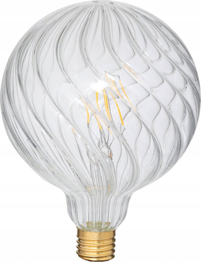Llambë LED Atmosphera Ribbed, D12.5cm, xham transparent