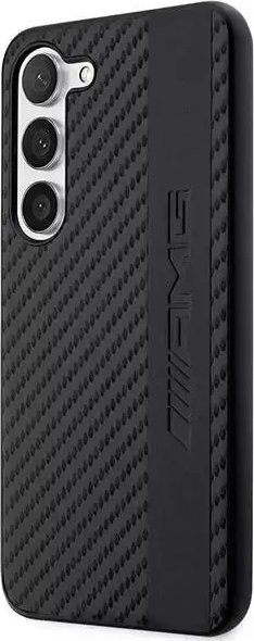 Mbulesë telefoni AMG Samsung Galaxy S23, HardCase, dizajn karbon me emboss, e zezë