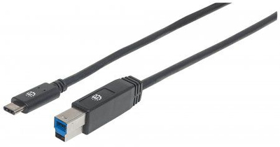 Kabllo USB Manhattan USB C në USB Type B, USB 3.1, 1.83 m, e zezë