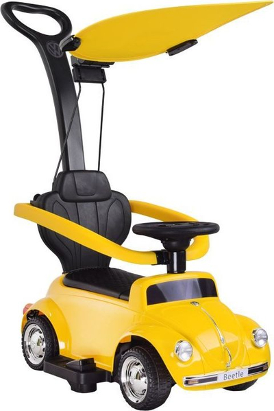 Makina ecëse për kalamaj Volkswagen Beetle, 3 në 1, me timon me muzikë, rozë