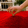 Tapet i rrumbullt Strado Round Shaggy Rug, 90x90 cm, Bloody Red, i kuq