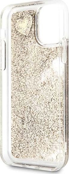 Kapak telefoni Guess Glitter për iPhone 11 6.1", plastik, i artë