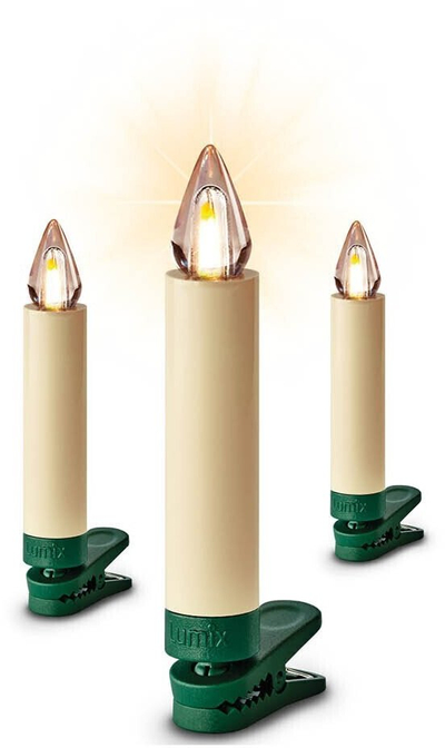 Сет декоративни светла Krinner Superlight Bavaria Mini Flame, 6 парчиња, кремавобела
