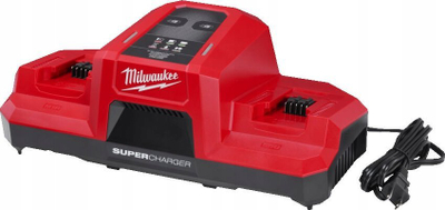 Karikues baterish Milwaukee M18 DBSC Super Charger, për 2 bateri, karikim i shpejtë, i kuq