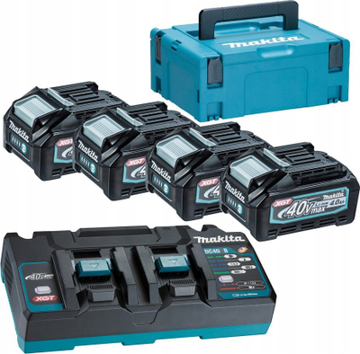 Сет батерии и полнач Makita XGT BL4040F DC40RB, 40V 4.0Ah, литиум јон, црн