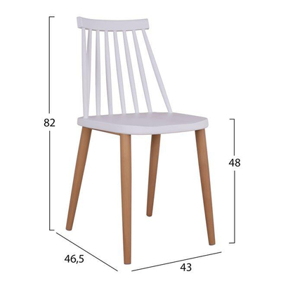 Set 5-pjesësh Tavolinë Sonama & karrige Vanessa ulëse e bardhë këmbë metalike 110×70×76 cm (HM11002.01), bardhë