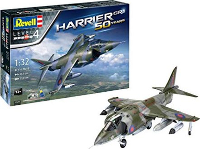 Set makete Revell Hawker Harrier GR1 50 vjetori, shkalla 1:32, me bojëra dhe ngjitësa, kamuflazh ushtarak