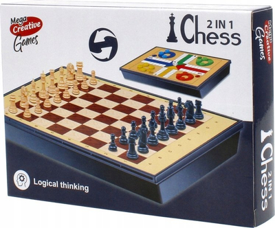 Loje tavoline Mega Creative 2 në 1 Chess Ludo 511316, set shah dhe Ludo, për kalamaj 3+