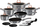Set tenxheresh graniti Berlinger Haus, 1.5 / 2.5 / 4.5 / 6.5 l, 15 copë, të hirta