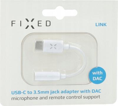 Adapter për kufje FIXED Fixed Link FIXL-CJD-WH, USB-C në 3.5mm, i bardhë