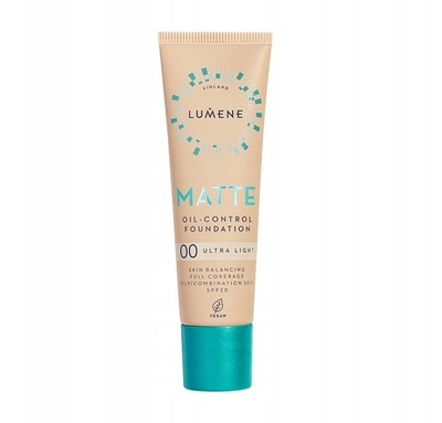 Fondatinë Lumene Mattifying Foundation Matte Oil Control 00 Ultra Light, 30 ml, SPF 20