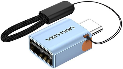 Адаптер OTG Vention USB 3.1 Type C машки на USB женски, 10Gbps, алуминиумска легура, сив