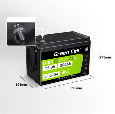 Bateri LiFePO4 Green Cell GC200, 200Ah 12.8V, me BMS t’u futur brenda