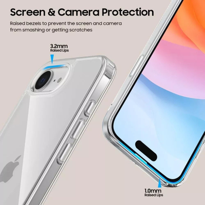 Këllëf telefoni Tech-Protect Flexair Hybrid për iPhone 16e, transparent, kundra gërvishtjeve