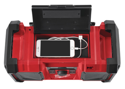 Radio portabël Milwaukee M18 JSR DAB+, DAB+, me bateri M18, e kuqe