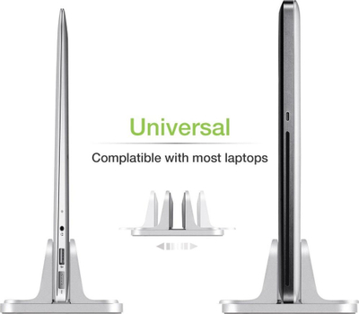 Stendë vertikale për laptop Techly, alumini, e rregullueshme, gri