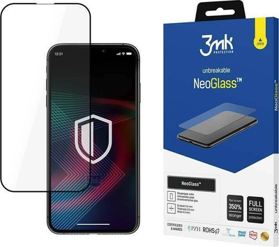 Xham mbrojtës 3MK NeoGlass për Apple iPhone 14 Pro Max, që mbulon komplet ekranin, i zi