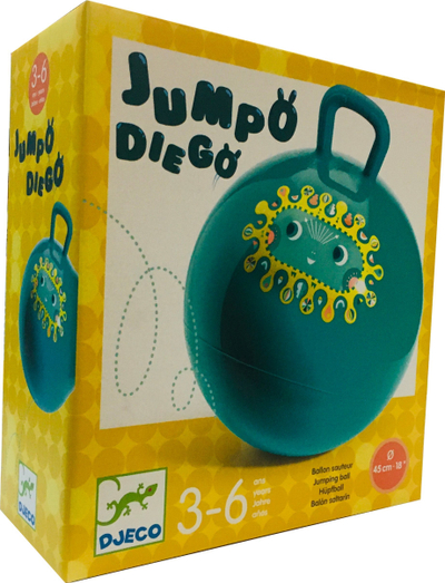 Top kërcyes Djeco Jumpo Diego, 45 cm, me dorezë, blu
