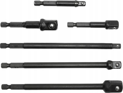 Set zgjatuesish HEX Geko G10530, 6 copë, 1/4" 3/8" 1/2", metalik