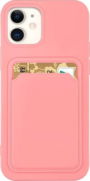 Футрола паричник за Samsung Galaxy A42 5G, силиконска, со џеб за картичка, розова