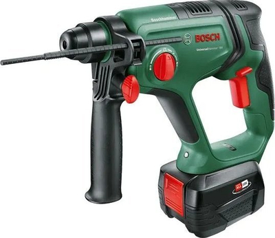 Ротациона чекан-бушилка без кабел Bosch UniversalHammer 18V, 2.5Ah Li Ion, со батерија и полнач, зелена