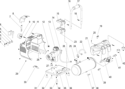 Компресор за воздух SAS+ALL 6L, 2x18V, пренослив, сребрен