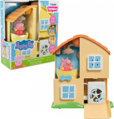 Set lodrash për banjo Tomy Toomies Peppa Pig Bath House E73415, figura, shumëngjyrësh