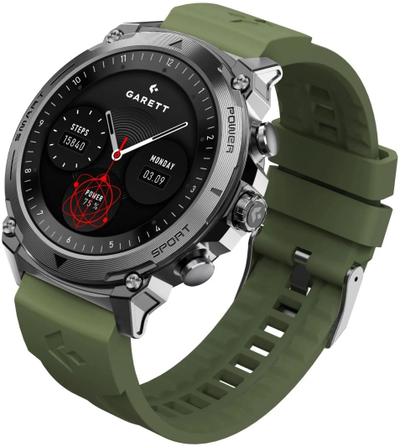 Smartwatch Garett Atom, ekran AMOLED, rrip metalik, grafit