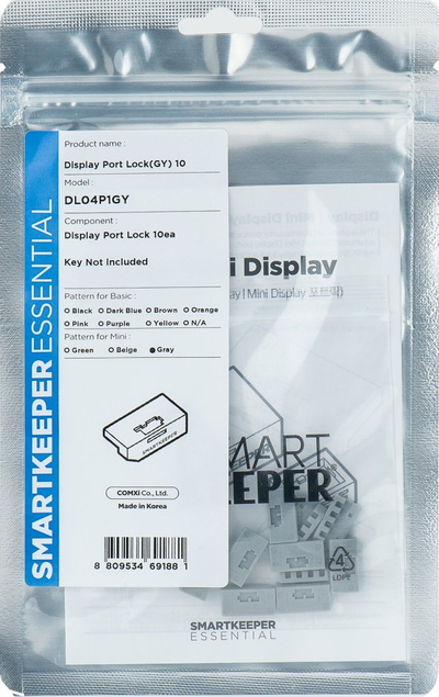 Bllokues Mini DisplayPort Smart Keeper DL04P1GY, set 10 copë, gri