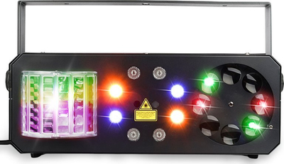 Efekt drite Light4Me PARTY III V2, multiefekt LED me lazer, me telekomandë, i zi