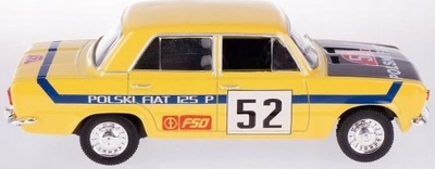 Maket makine Daffi Fiat 125p Rally, PRL Collection, shkallë 1:43, i verdhë